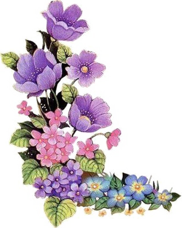 Purple Flower Border Clip Art On - Purple Flower Png (612x768)