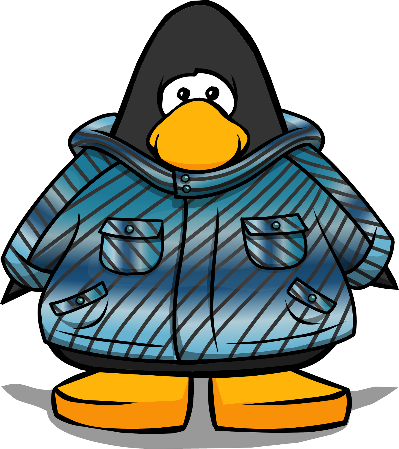 Blue Winter Jacket On Player Card - Club Penguin Boa (1380x1554)