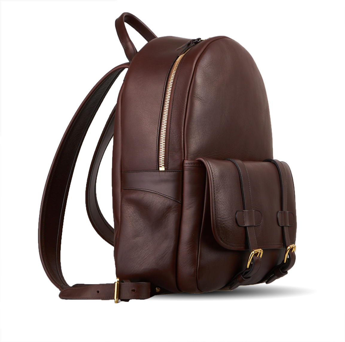 Frank Clegg Chocolate Hampton Zipper Backpack Frontside - Messenger Bag (1152x1152)