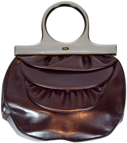 Vintage Very Rare Schiaparelli Burgundy Handbag With - Vintage Very Rare Schiaparelli Burgundy Handbag With (562x562)