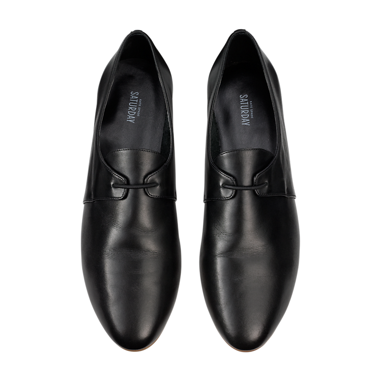 Slip-on Oxfords In Leather - Nike All Black Leather Shoes (742x742)