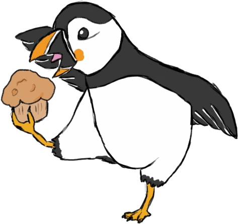 Puffin Eatin' A Muffin By Supersan3007 - Puffin With A Muffin (640x1024)