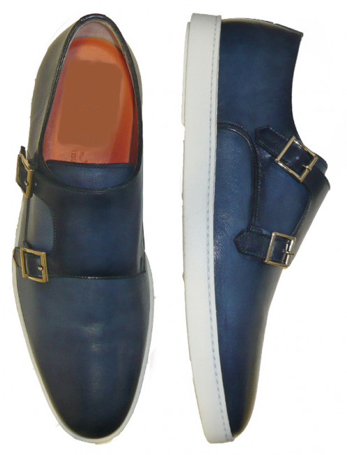 From Elegant Leather Loafers And Classic Brogues, To - Santoni Men Double Monk Sneakers (650x650)