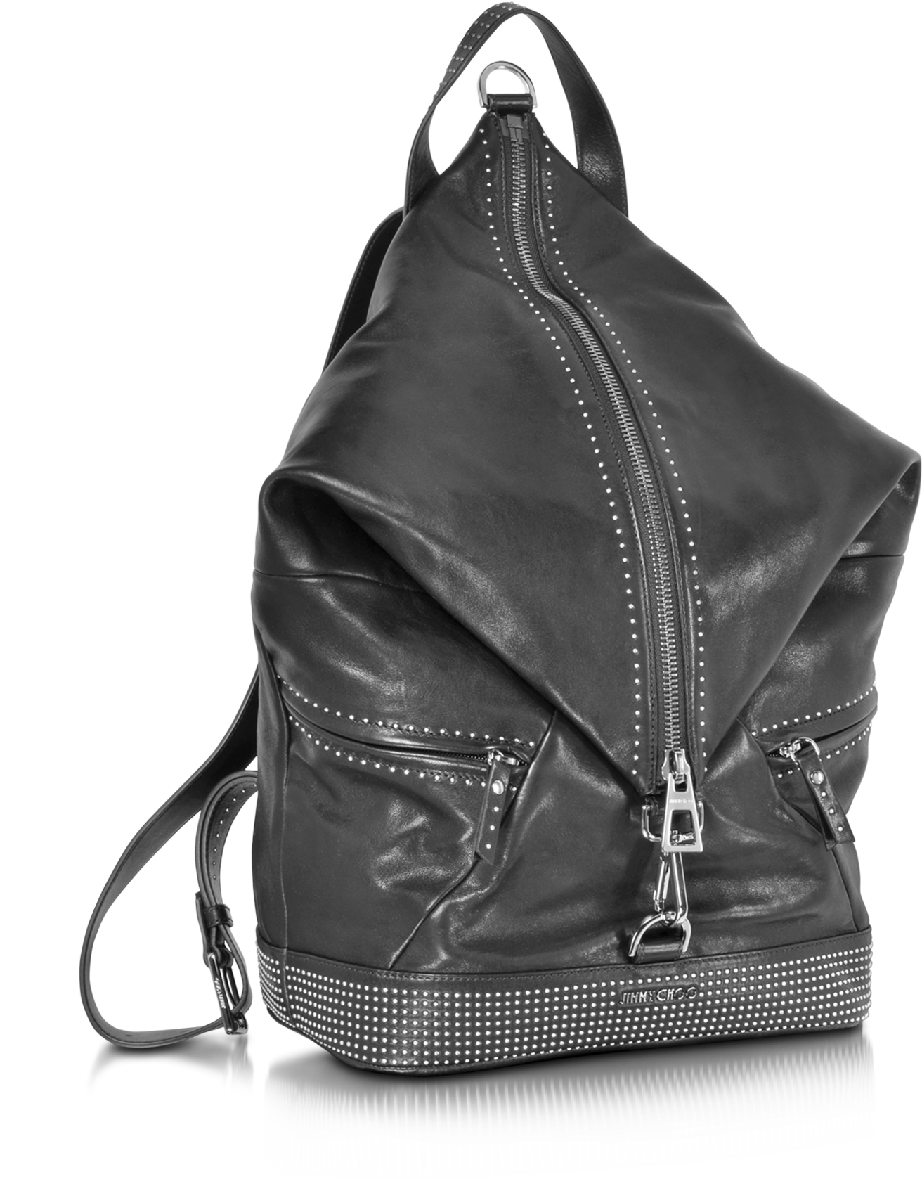 Fitzroy Black Satin Leather Backpack W/mini Studs Jimmy - Jimmy Choo (1514x1676)