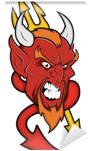 Angry Devil Mascot Vector Illustration Wall Mural • - Illustration (400x400)
