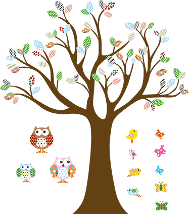 Animal Nursery Wall Tree Art (small) (374x423)