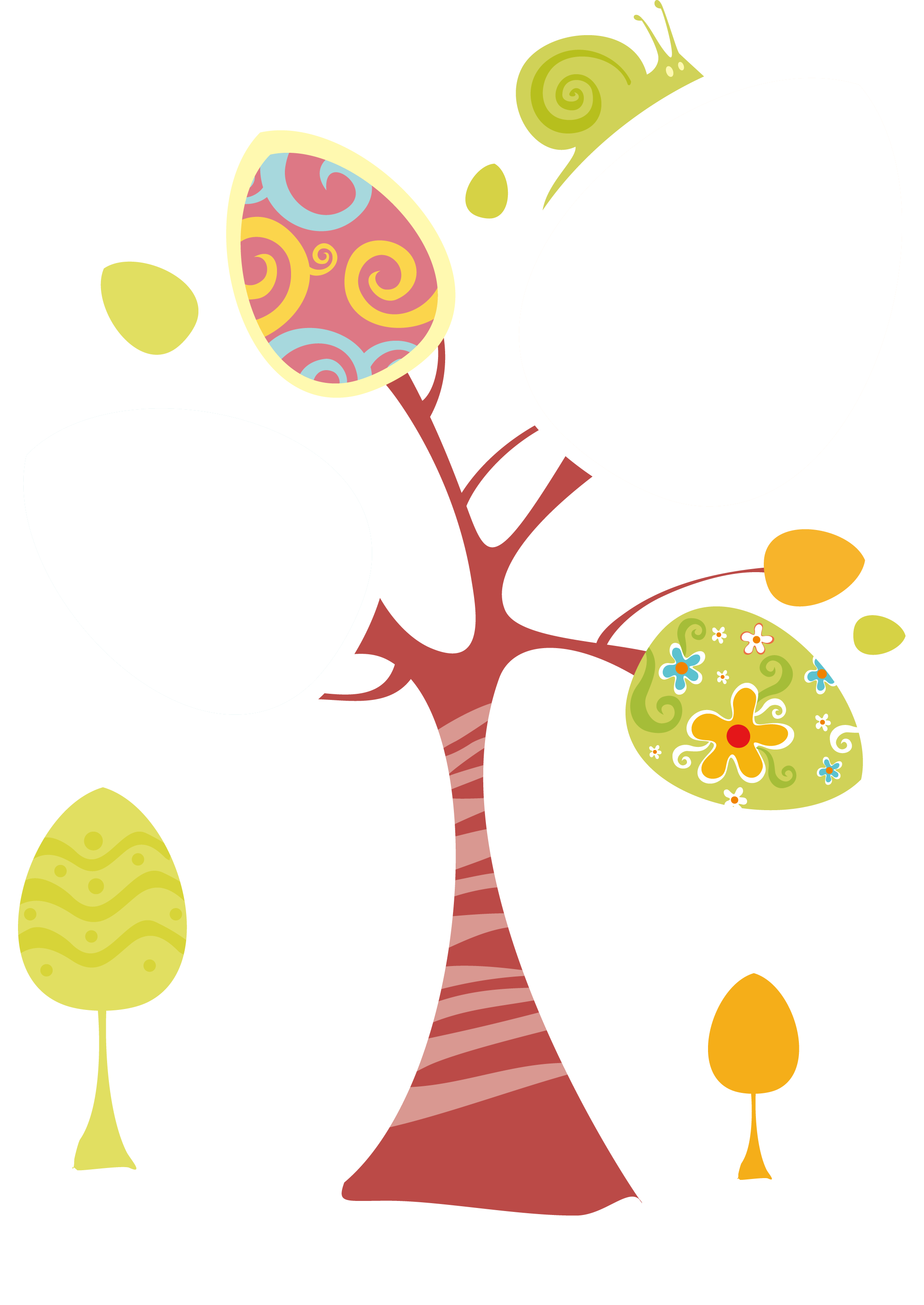 Child Painting Growth Record Material - Eggs On Spring Tree Easter Greeting For Sister Card (2105x2972)