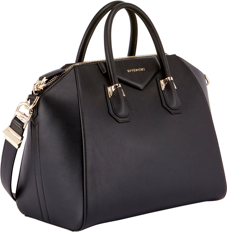 Givenchy Antigona Gold Antigona Pierced Leather Black - Tote Bag (940x960)