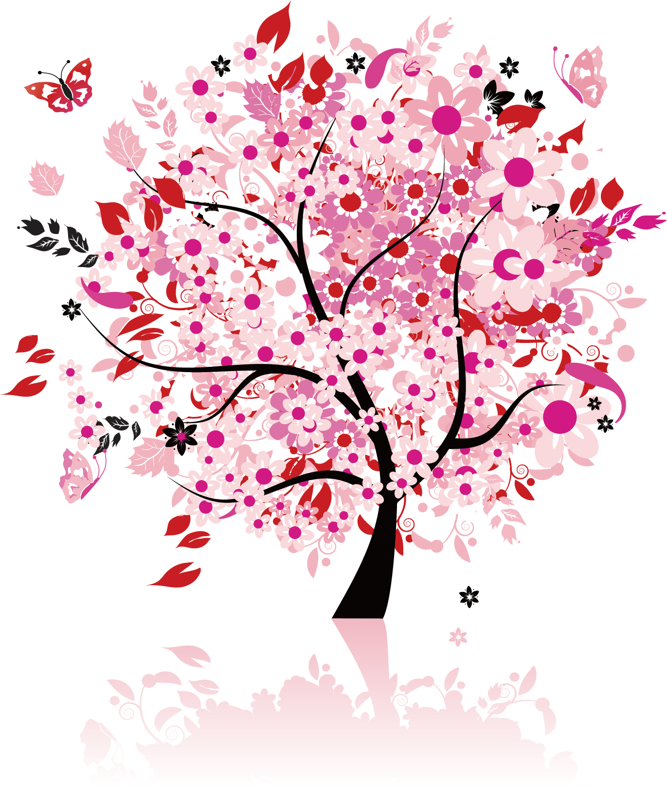 Cherry Blossom Poster - Pink Tree Full Wall Mural Size: X-large (1875x1875)
