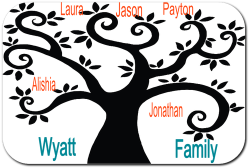 Custom Cutting Board Family Tree - Cartoon Tree With Branches (500x500)