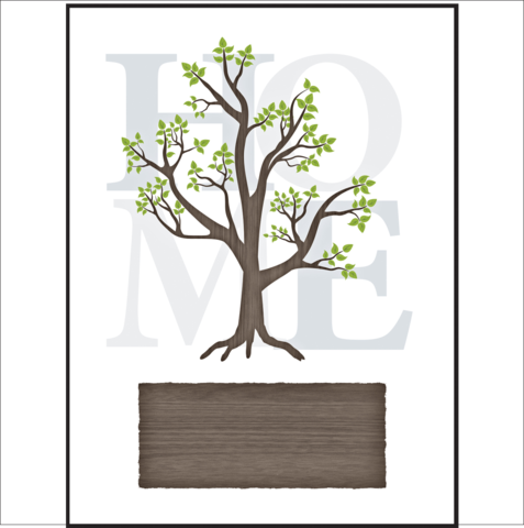 Family Tree Lithograph - Personalized Family Tree Wood 12" X 16" Plaque (477x480)
