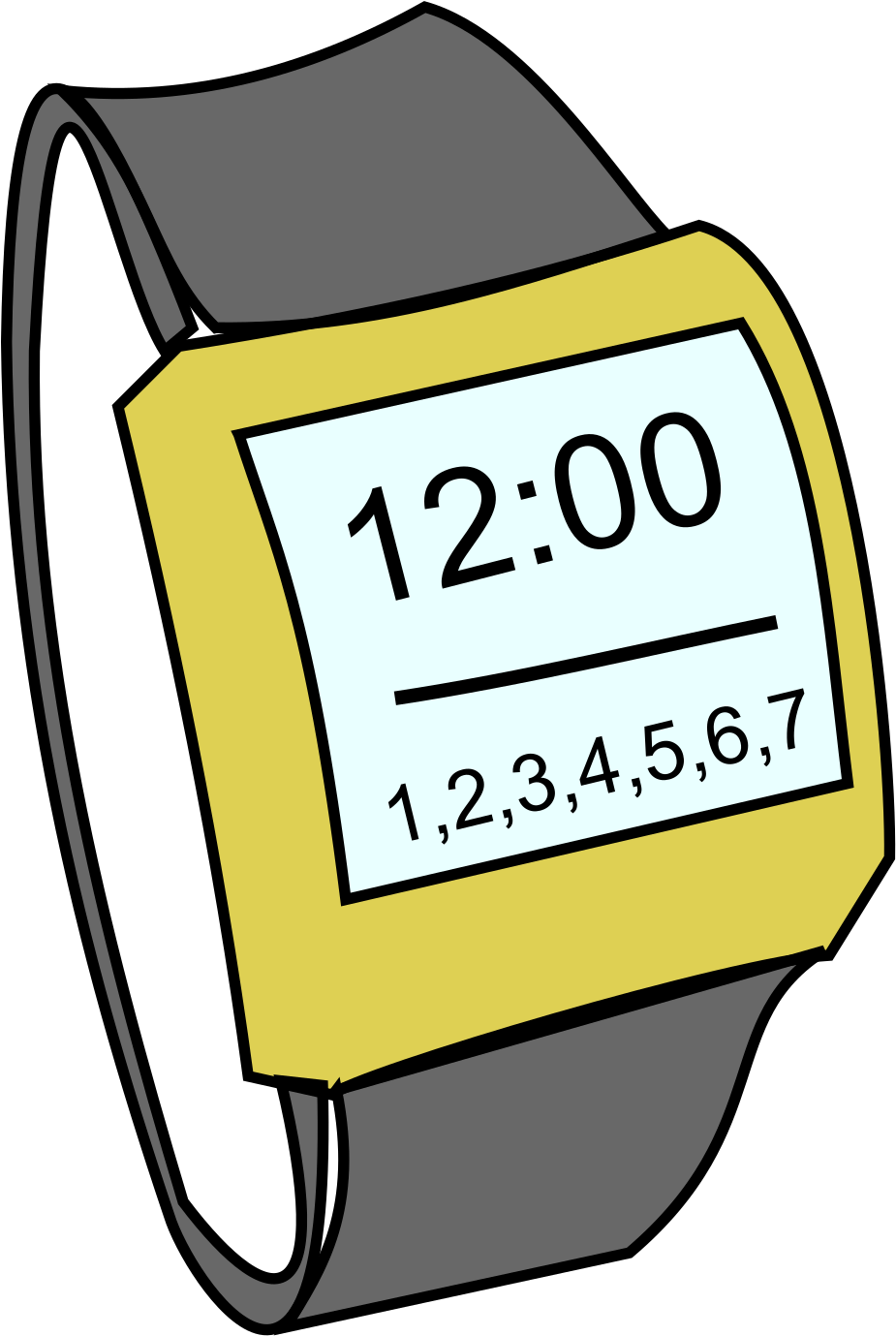 Watch Png - Digital Watch Clipart (1697x2400)