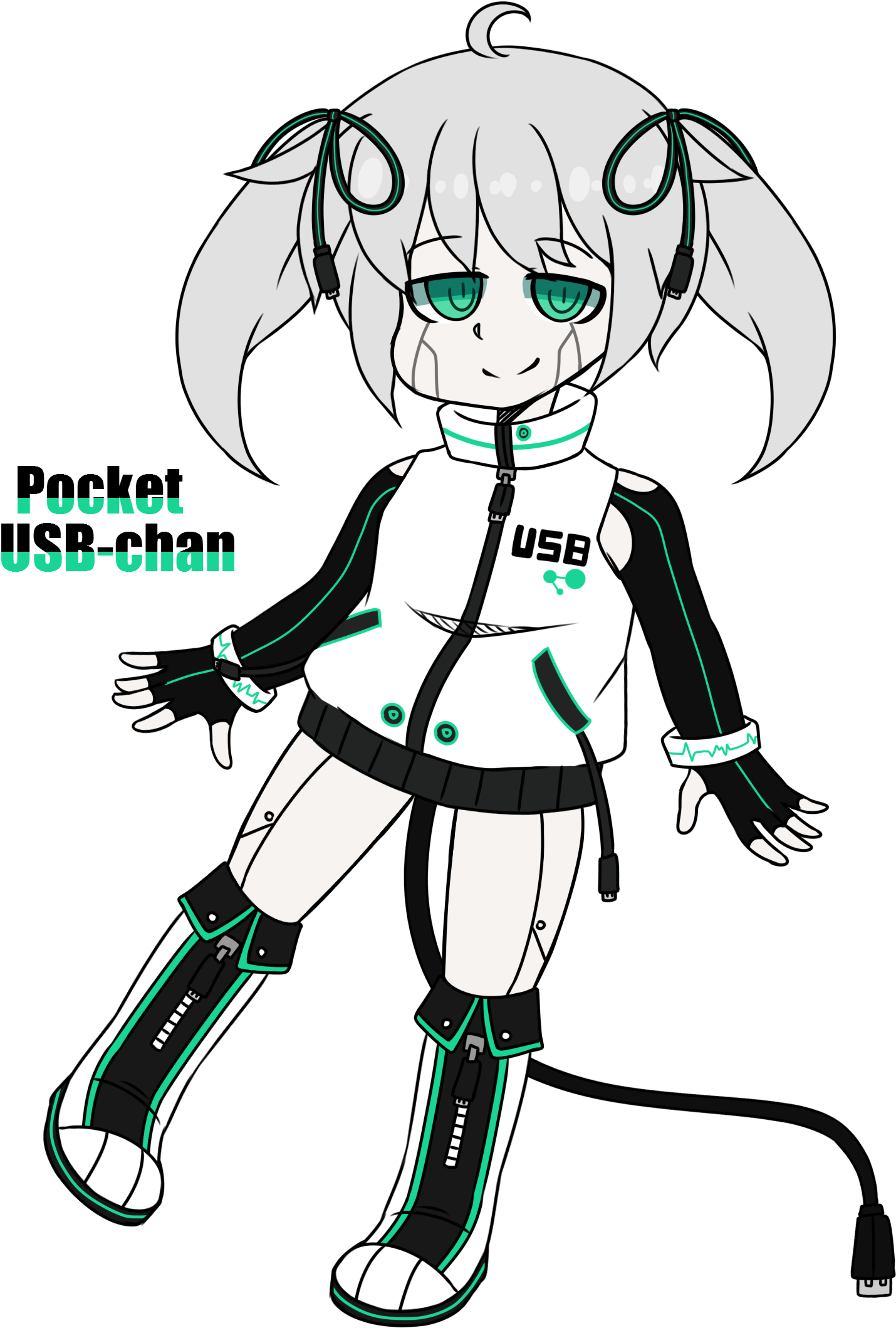 Pocket Usb-chan - Cartoon (1759x2309)