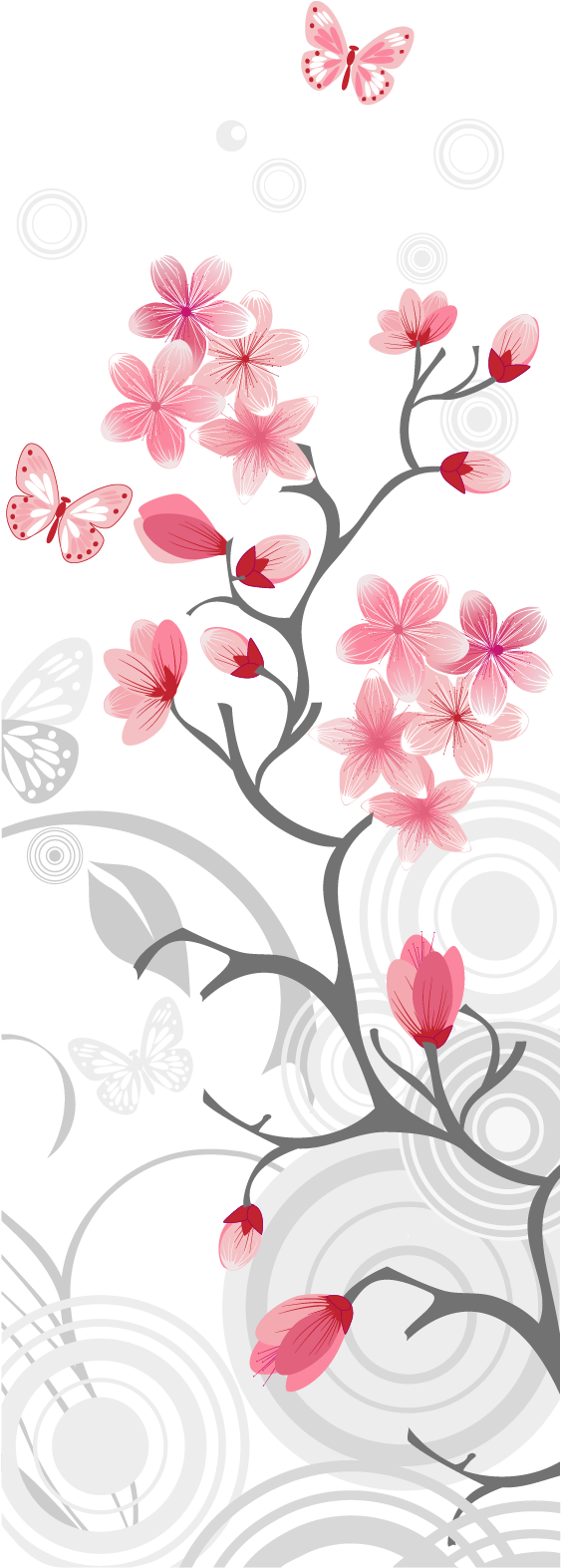 Cherry Blossom Illustration - Cherry Blossom Illustration (654x1735)