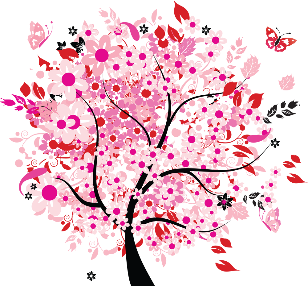 Spring Tree Flower Clip Art - Spring Tree Flower Clip Art (1000x927)