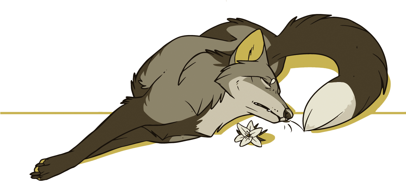 Gray Wolf Illustration - Lobo Muerto Animado (1500x820)