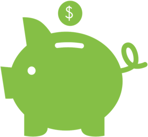 Investments - Blue Piggy Bank Transparent (525x489)