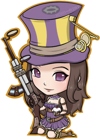 Caitlyn • League Of Legends - League Of Legends Chibi Caitlyn (334x450)