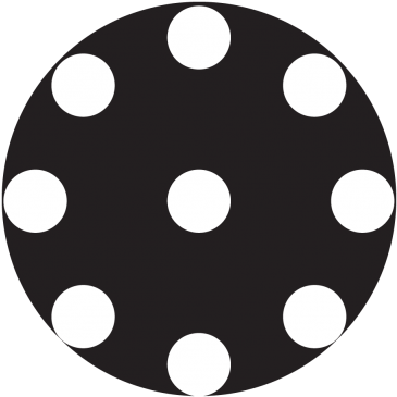 9 Circle Dots Monochrome Glass Gobo - Circle With 9 Dots (400x400)