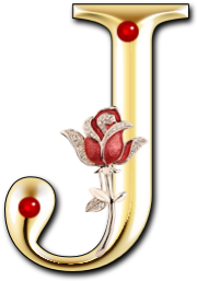 Alphabets, Free Alphabet, Rose Alphabet, A-z, Clipart, - Jewels Art J Png 540 Floral Alphabet Png Jewels Alphabets (540x380)