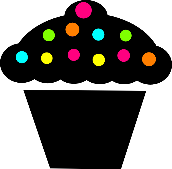 Polka Dot Cupcake Clip Art At Clker - Red Cupcake Cartoon (600x589)