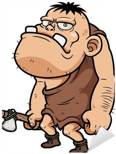 Vector Illustration Of Cartoon Caveman Sticker • Pixers® - Praclovek Kresleny (400x400)