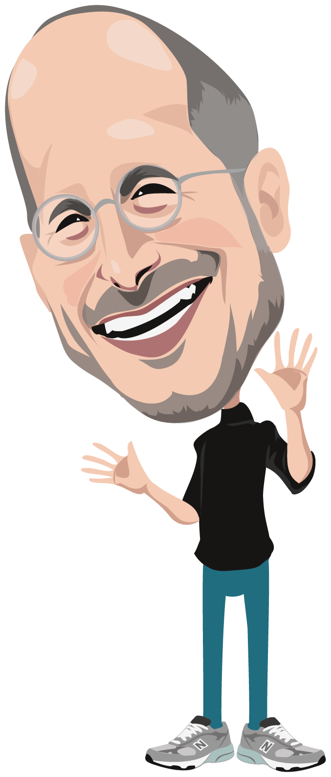 Steve Jobs Apple Cartoon Facial Expression Clip Art - Steve Jobs Png (677x1586)