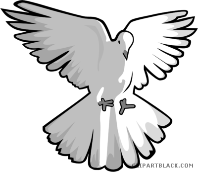 Dove Animal Free Black White Clipart Images Clipartblack - Simbolo Do Espirito Santo Png (400x346)