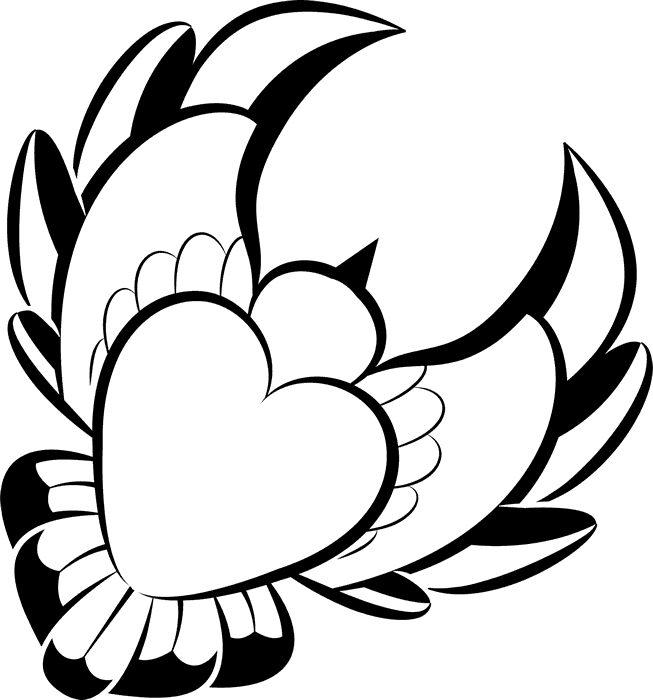 Dove With Heart Stamp - Pigeons And Doves (653x700)