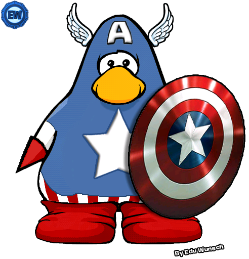 Captain America Club Penguin By Edudablio - Club Penguin Captain America (492x512)