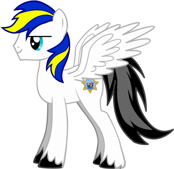 Police Pegasus Blazin' Blade Ranger By Favoriteartman - Cartoon (1024x802)