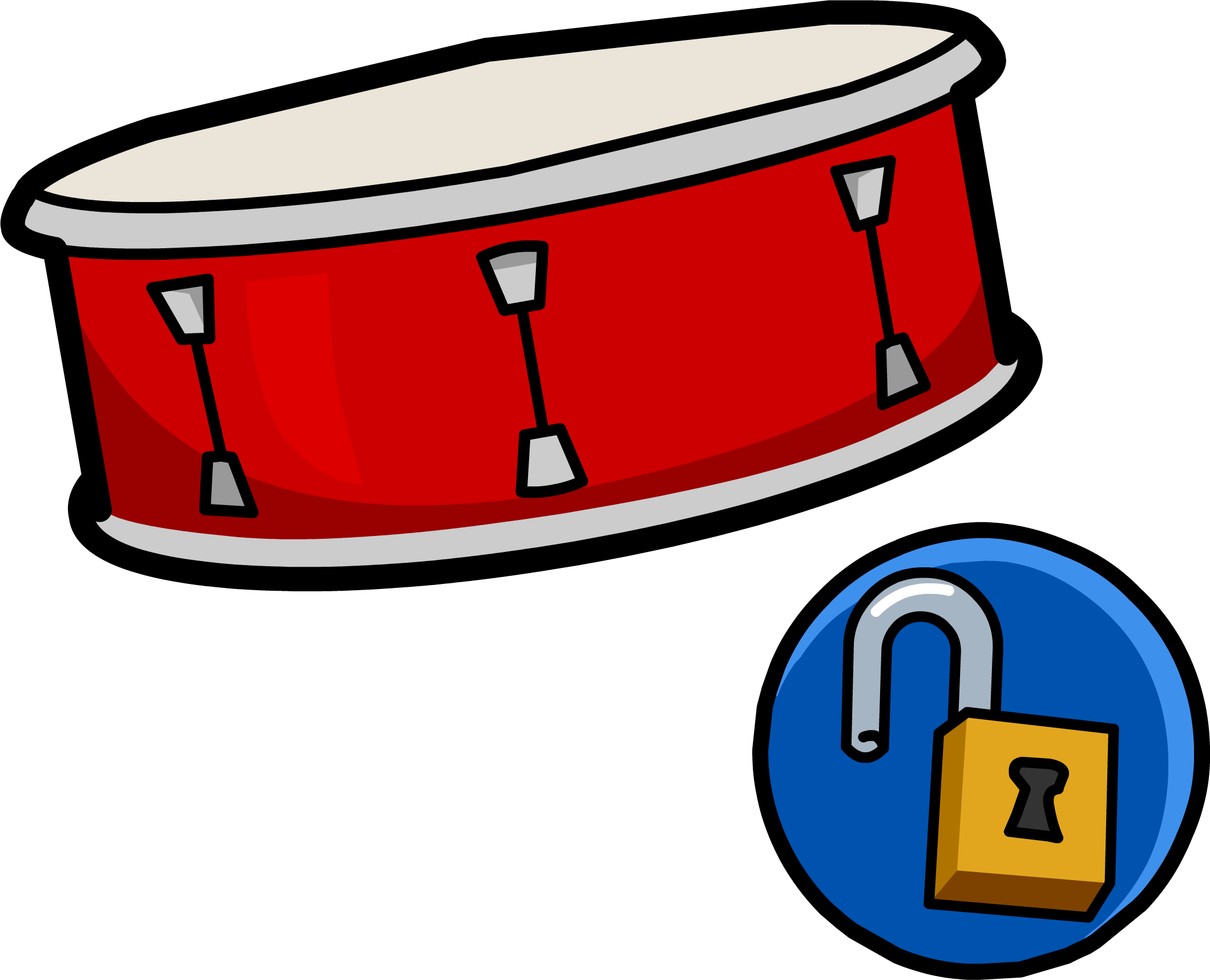Snare Drum Unlockable Clothing Icon Id - Hoodie Naranja Club Penguin (2120x1717)
