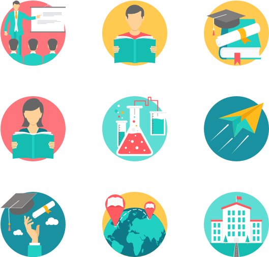 Education 35 Icons - Education Flat Icons Png (600x564)