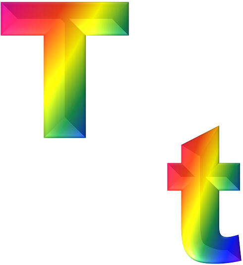 Kindergarten Punctuation Cliparts - Rainbow Letter T (579x720)