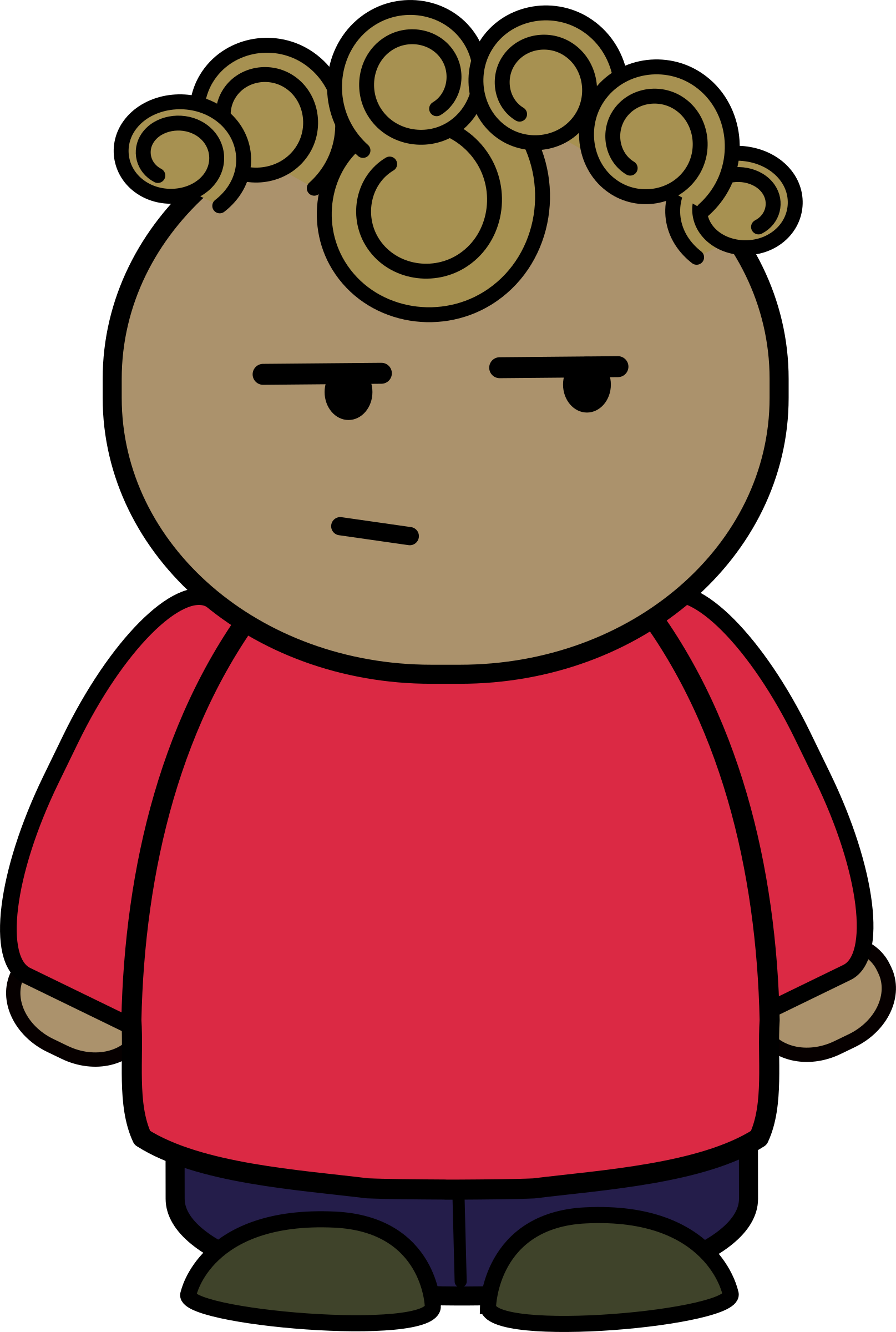 And Match Character Fredo Suspicious Front - Clip Art (1615x2400)