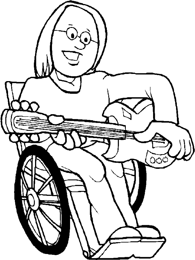 Competition Match Bowling In Disabled Day Coloring - Coloring Disability Clipart (700x903)