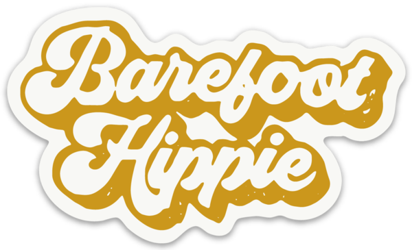 Barefoot Hippie Bumper Sticker - Bumper Sticker (600x365)