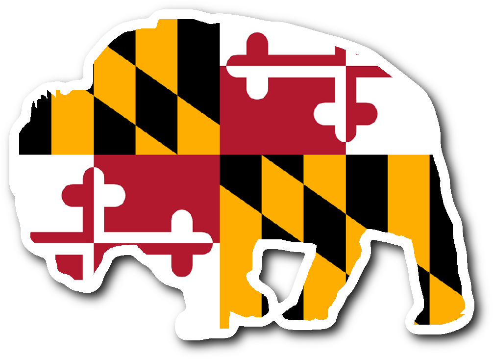 Maryland Buff Dye Cut Sticker 3"x4" Sticker - Maryland State Flag (1064x1064)