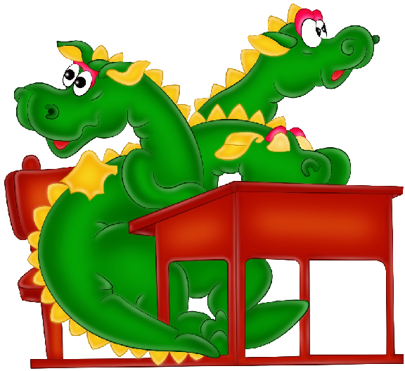 Cute Dragons Cartoon Clip Art Images - Funny Cartoon Dragon School (600x600)