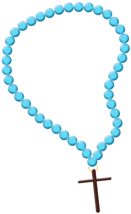 Batismo E 1ª Comunhão - Pink Rosary Beads Clipart (286x455)