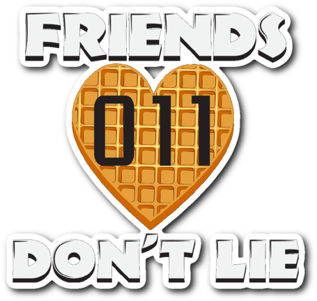Friends Don't Lie Stranger Waffle Heart Shaped Eleven - Sticker (480x480)