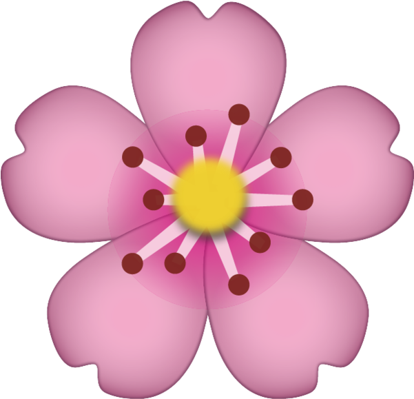 Cherry Blossom Emoji - Iphone Flower Emoji Png (600x600)
