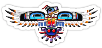 Sticker Of Native American Bird Symbol - Native American Bird Symbols (375x360)