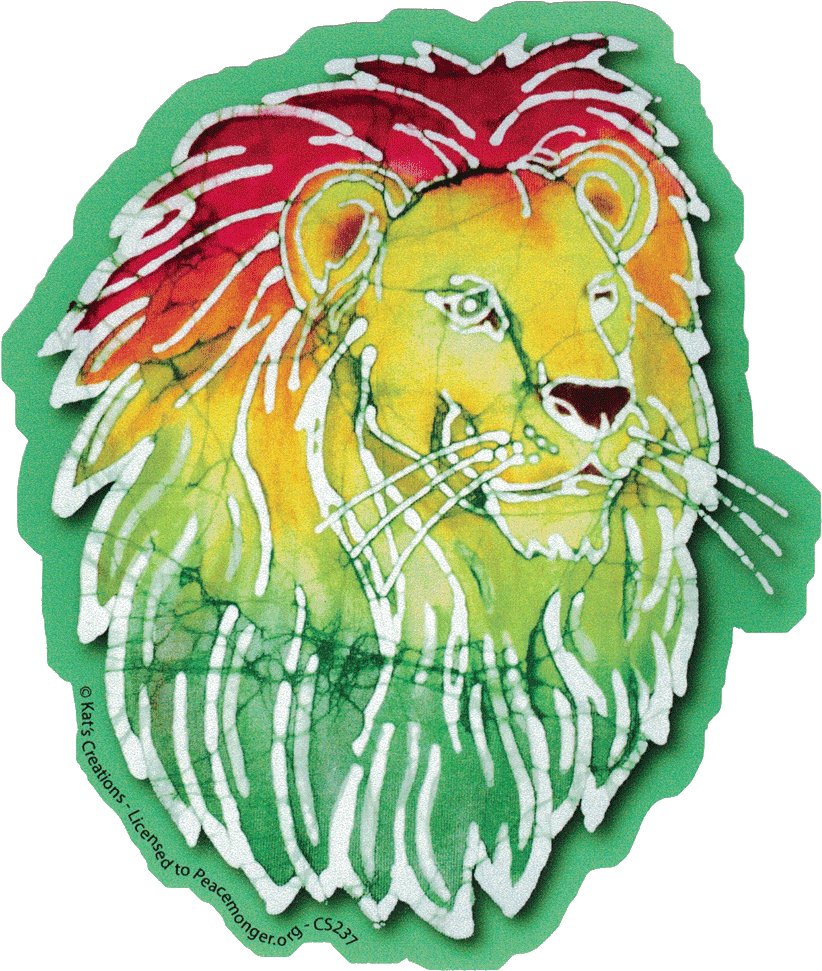 Rasta Lion Batik - Rasta Lion Batik Bumper Sticker Decal 4 75 X 5 (861x1000)