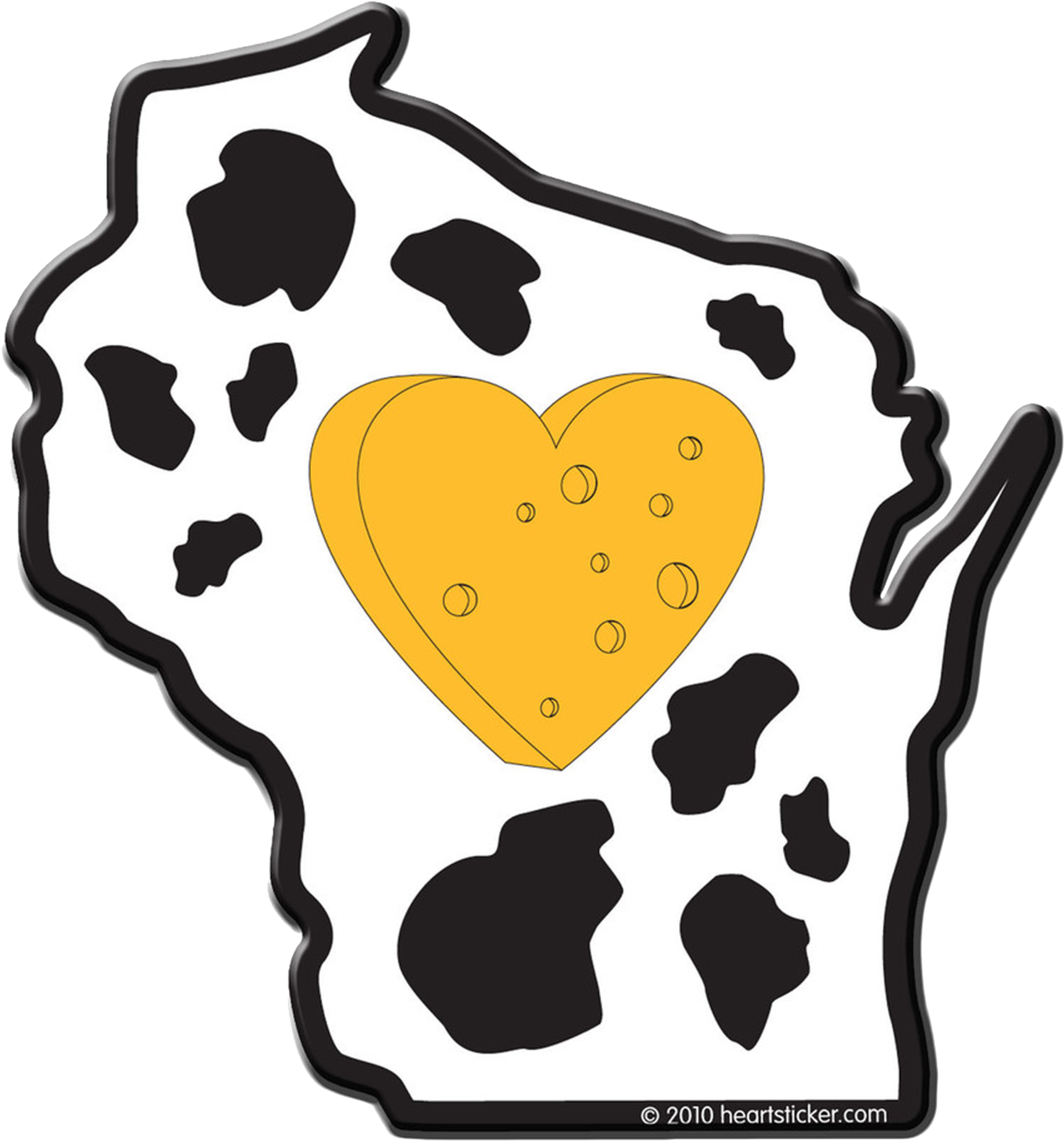 Find The Trendy Wisconsin Heart And Bumper Stickers - Wisconsin With Heart (2048x2048)
