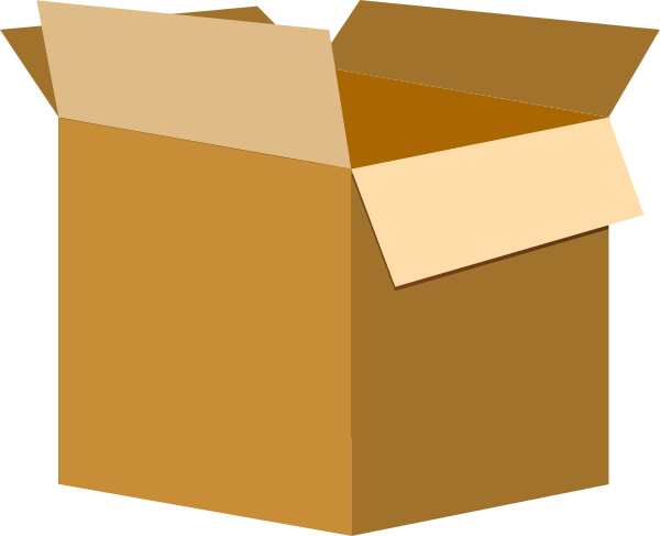 Boxes Open Vector Clip Art - Large Box Clipart (600x487)