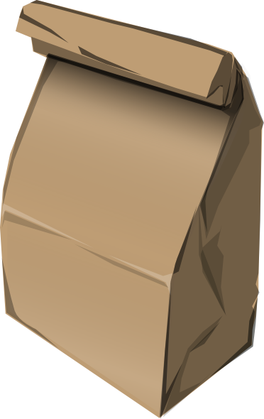 Brown Paper Bag Clipart - Brown Bag Clipart (372x590)