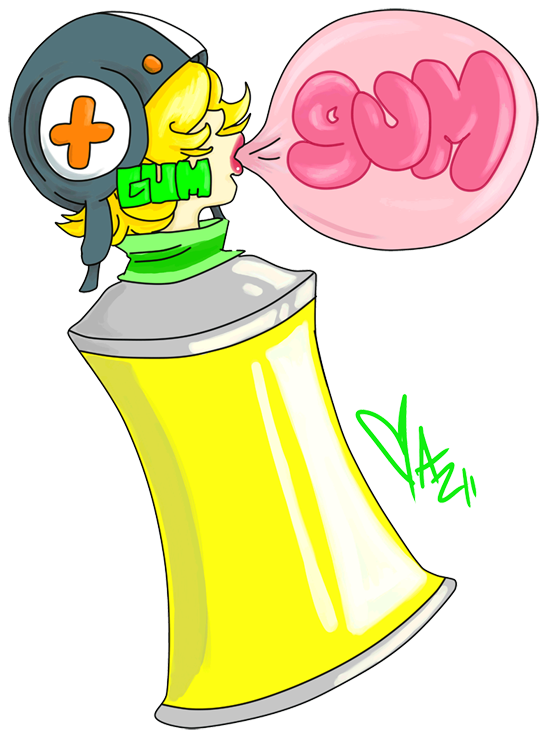 Gum Spray Can By Coffeejelly - Cartoon (590x877)