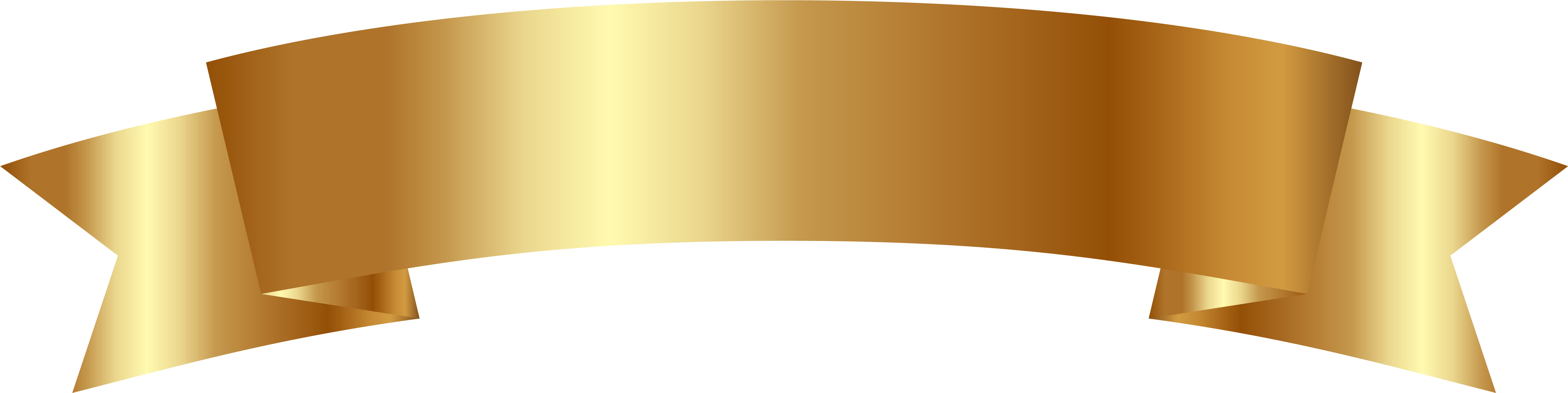 Gold Clipart Banner Pencil And In Color Gold Clipart - Gold Ribbon Banner Png (6098x1639)