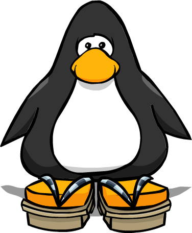 Icicle Sandals From A Player C Ard - Club Penguin Purple Penguin (376x456)